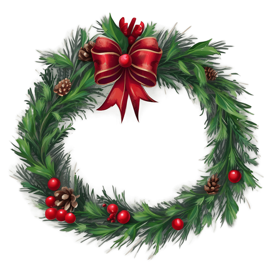 Rustic Christmas Garland PNG 05252024