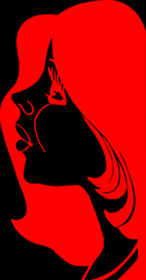 Red Black Silhouette Girl