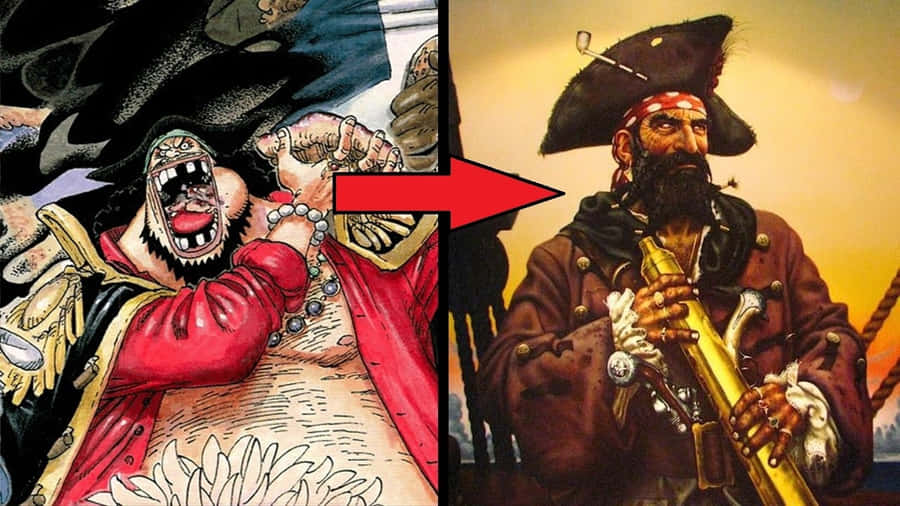 Imagemdo Blackbeard, o verdadeiro pirata, para inspiração de papel de parede para computador ou celular.