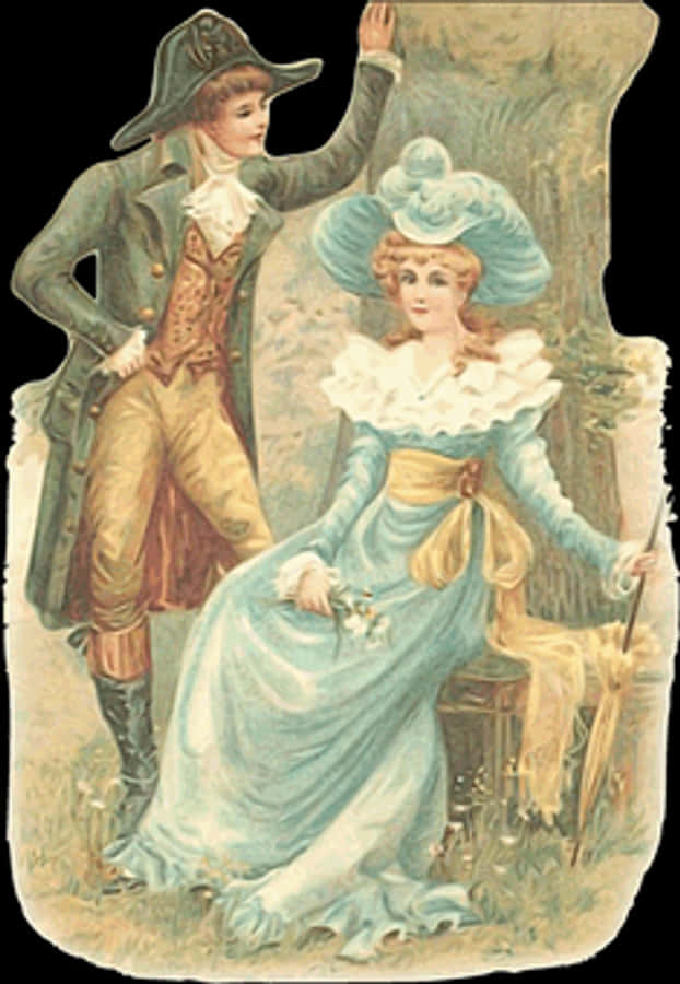 Vintage Couple Elegant Attire