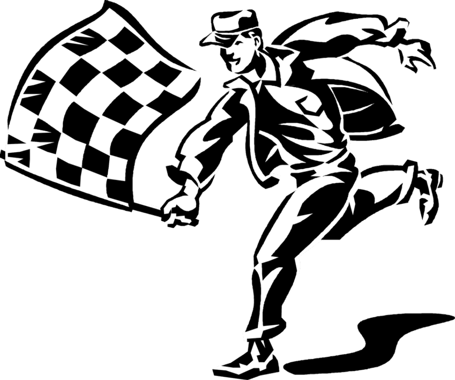 Athlete Vector Racing - Person With Checkered Flag, HD Png Download