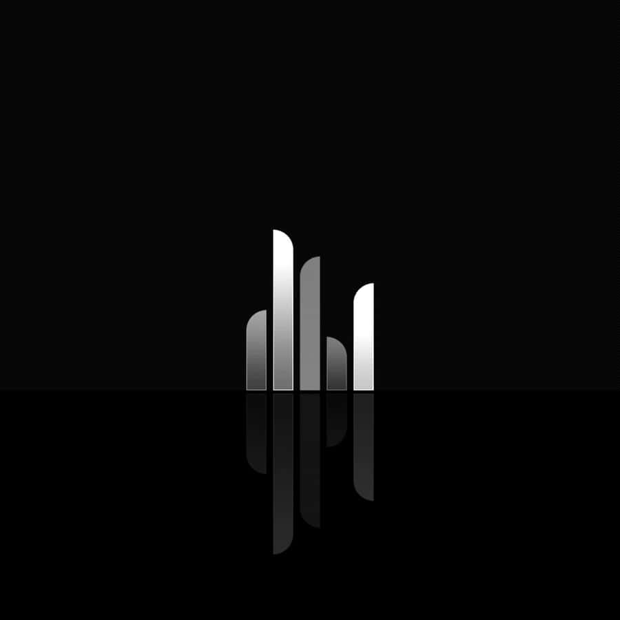 iPadpreto com equalizador de música e reflexo.