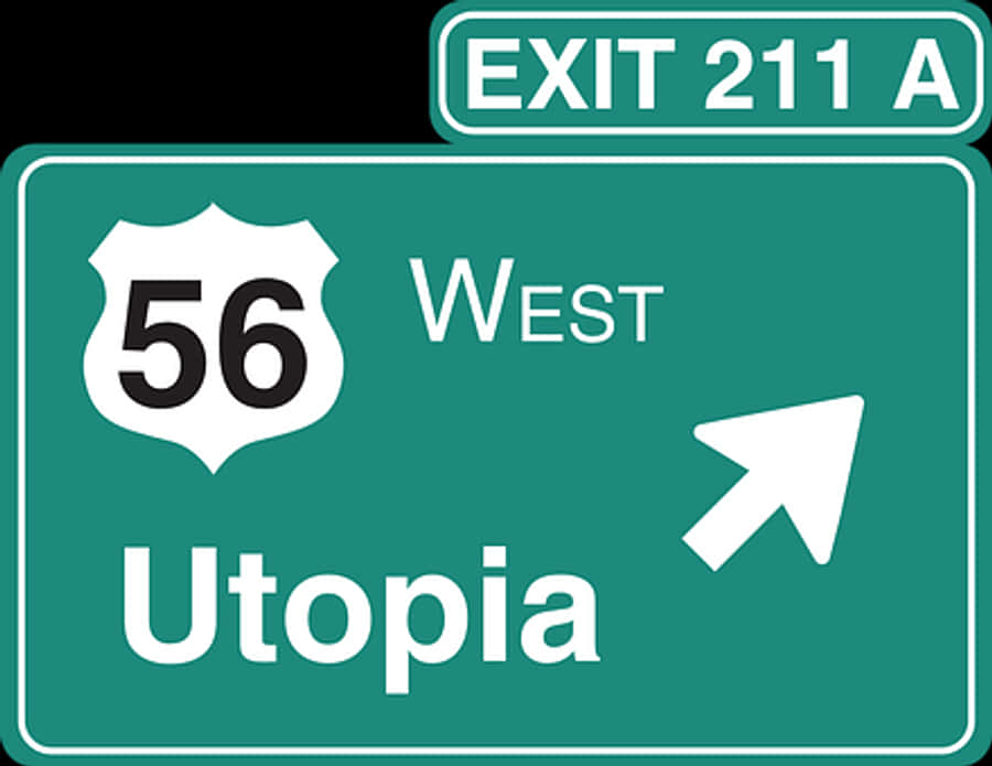 Highway Exit Sign Utopia56 West