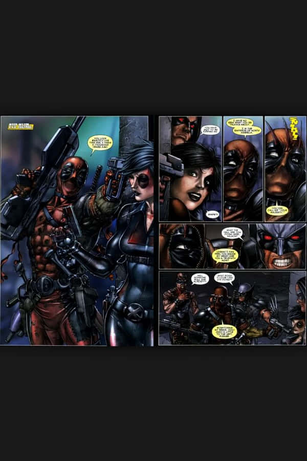 Deadpoolund Domino 640 x 960 Hintergrundbild