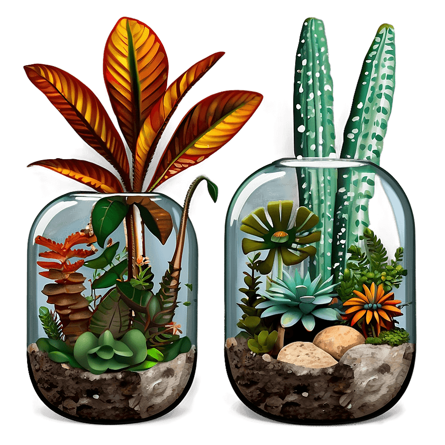 Boho Terrarium Plants PNG ewr
