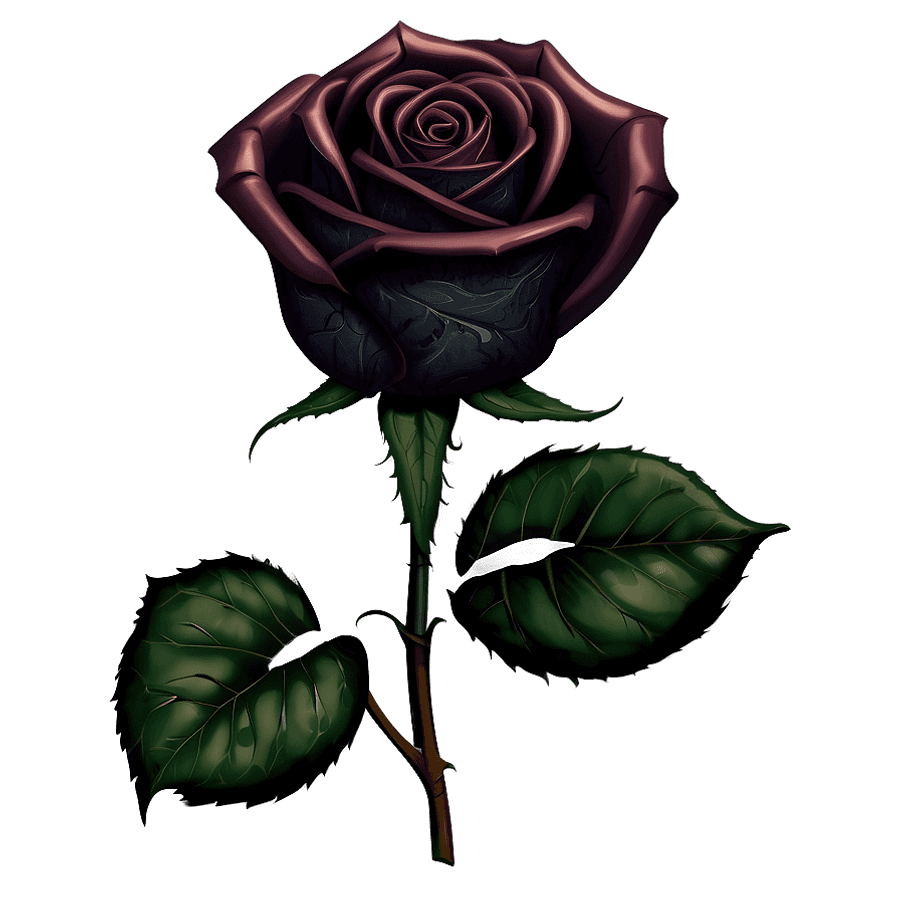 Black Rose on Parchment PNG xtm53