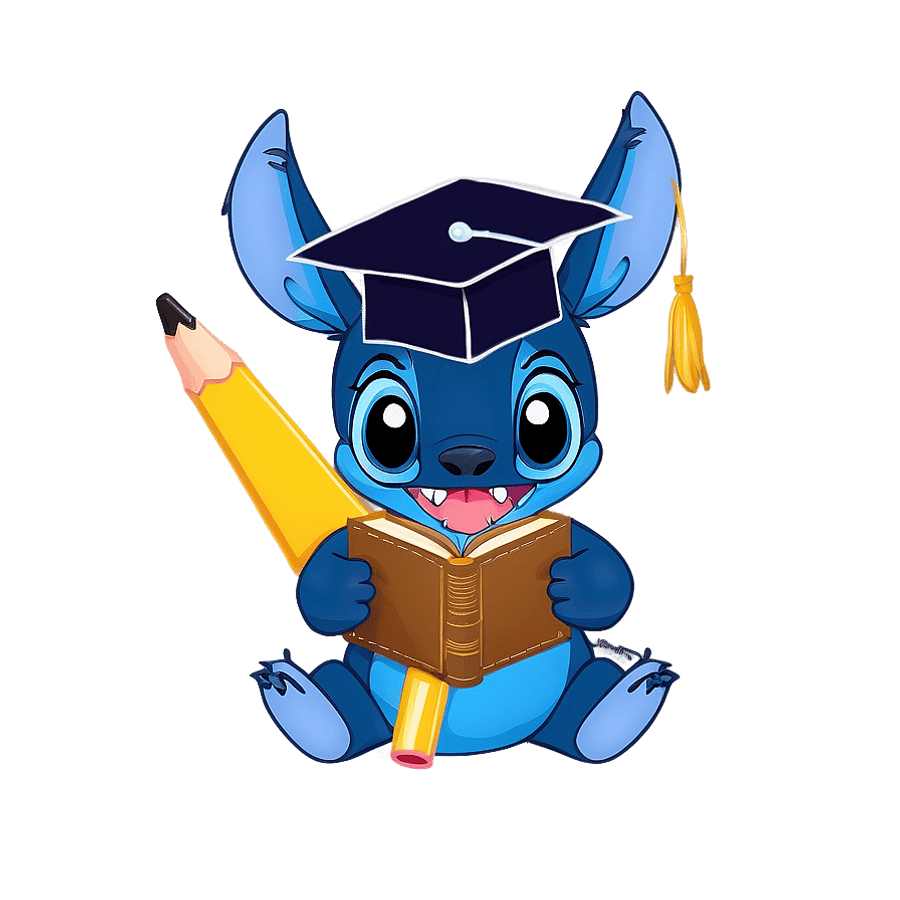 Stitch School Graduation PNG ycw60