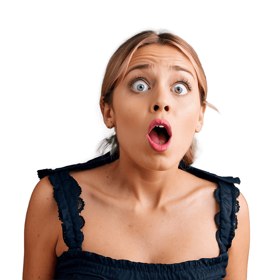 Surprised Face Reaction PNG 06242024