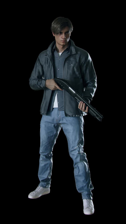 Resident Evil2 Remake Leon med Shotgun