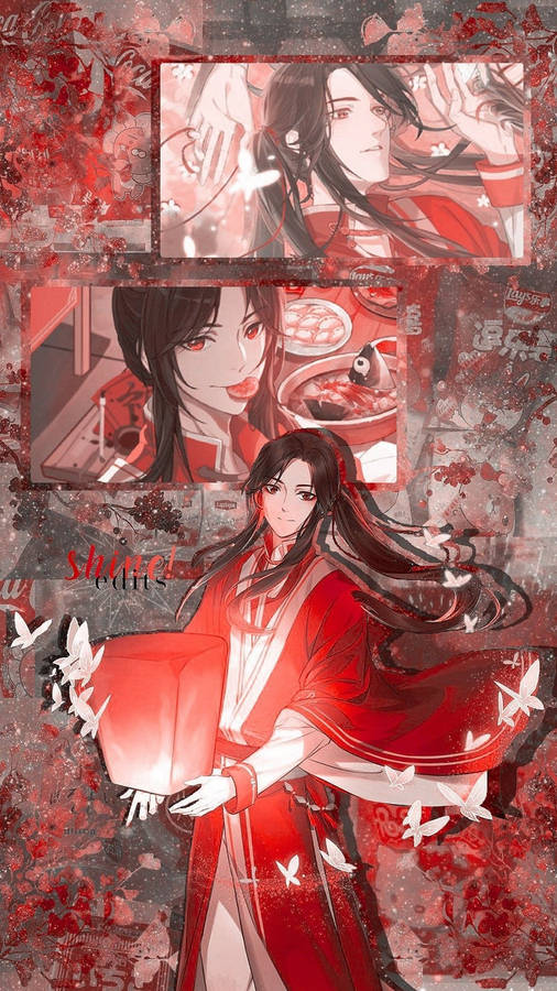 Hua Cheng red paper lantern wallpaper