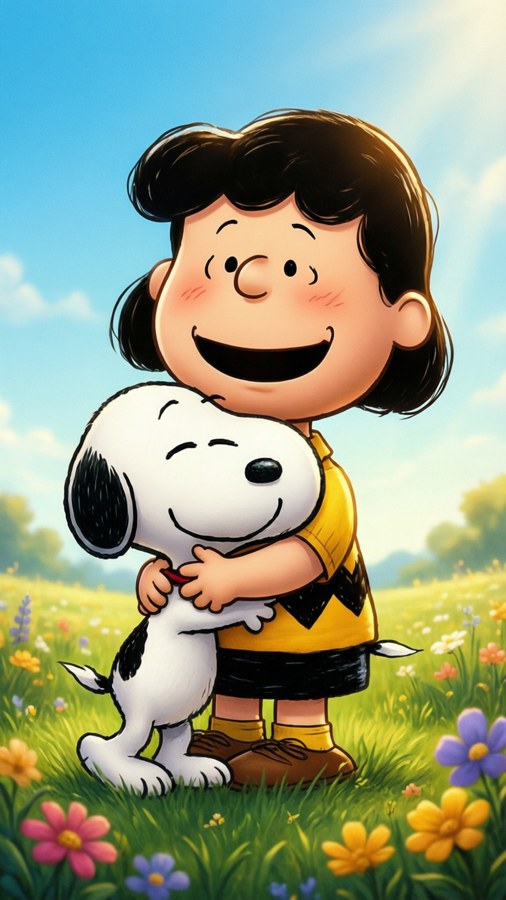 Hugging Snoopy Wallpaper