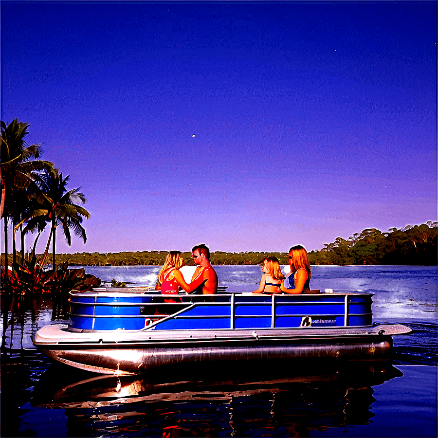 Family Fun on a Pontoon Boat PNG 21