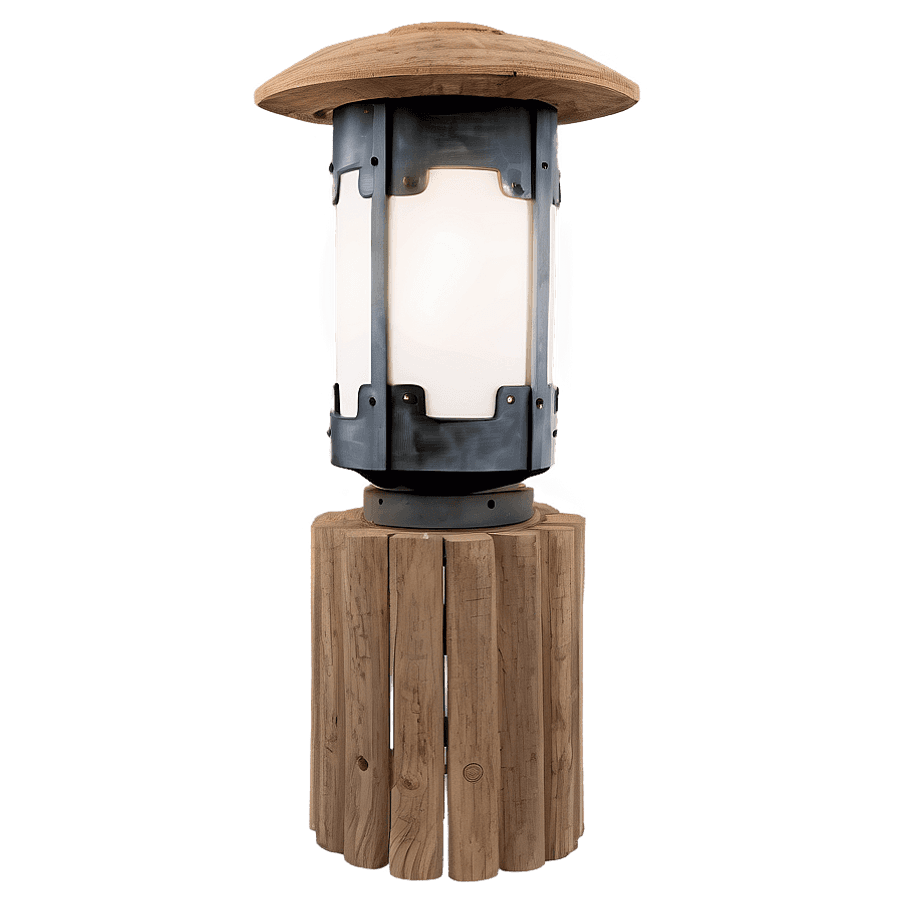 Rustic Wooden Light Post PNG vud