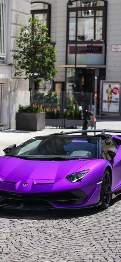 Baggrund iPhone XS Max Lamborghini Purple Aventador