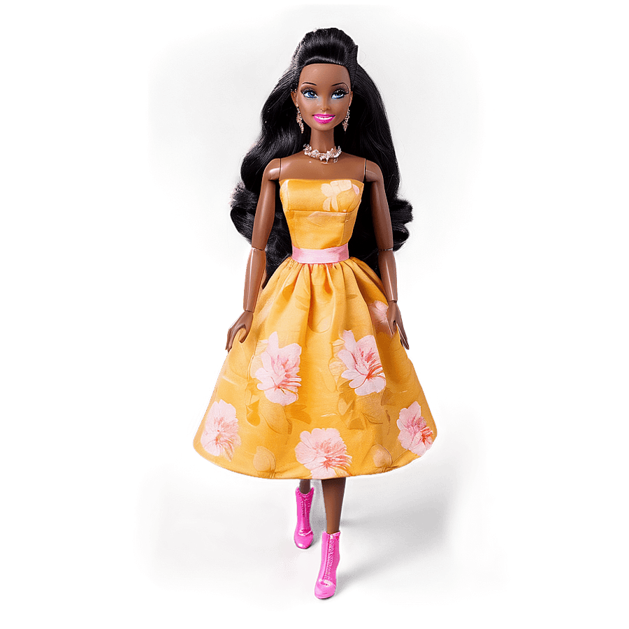 Classic Black Barbie Pose PNG 05262024