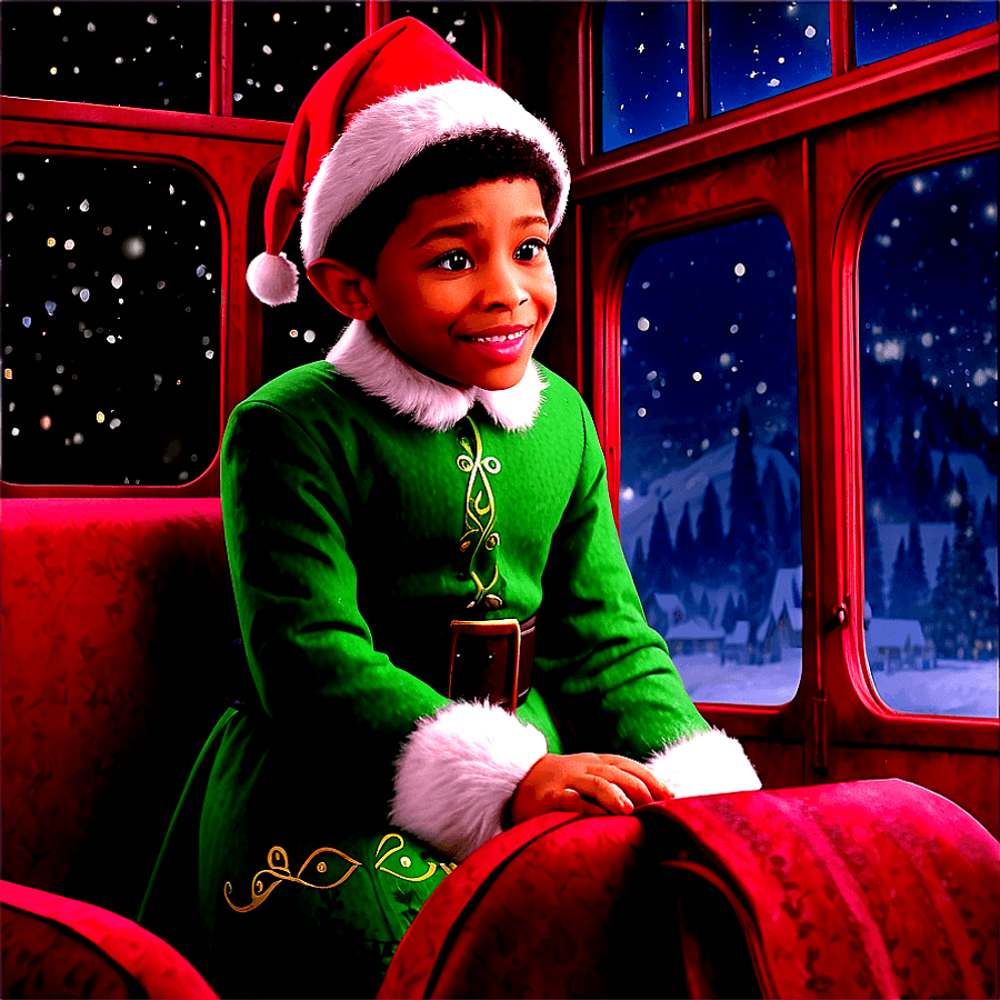 Polar Express Elf Ride PNG duq