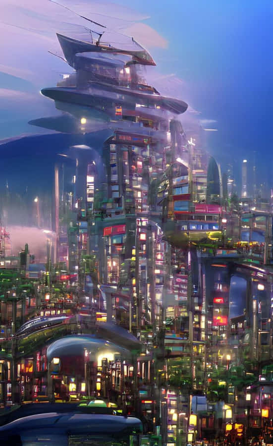 Utopia de Paisagem Urbana Futurista