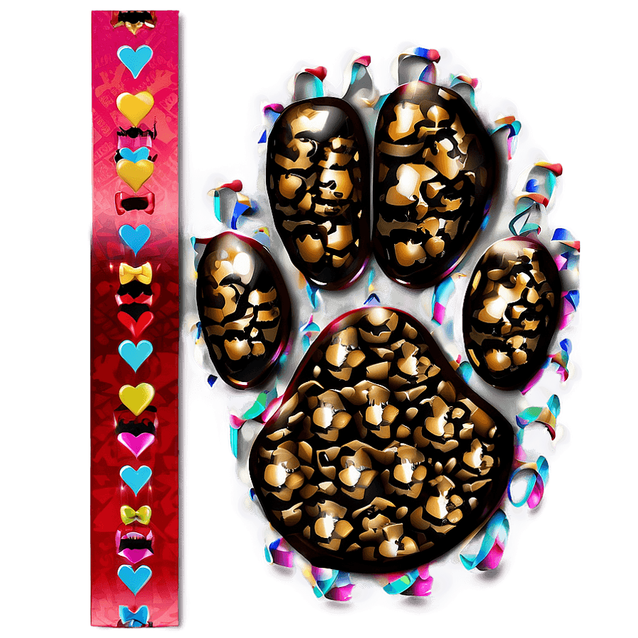 Paw Print with Ribbon PNG yai