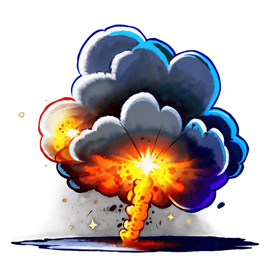Cartoon Explosion With Smoke PNG 37