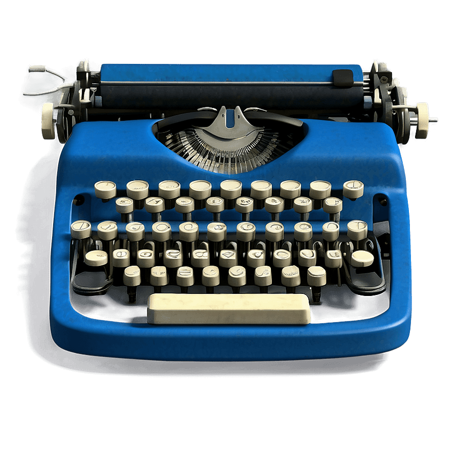 Blue Aesthetic Typewriter PNG gwa