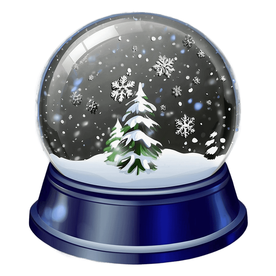 Snow Globe with Falling Snowflakes PNG 9
