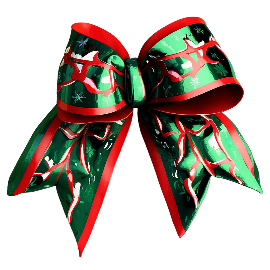 Festive Green Christmas Bow PNG 40
