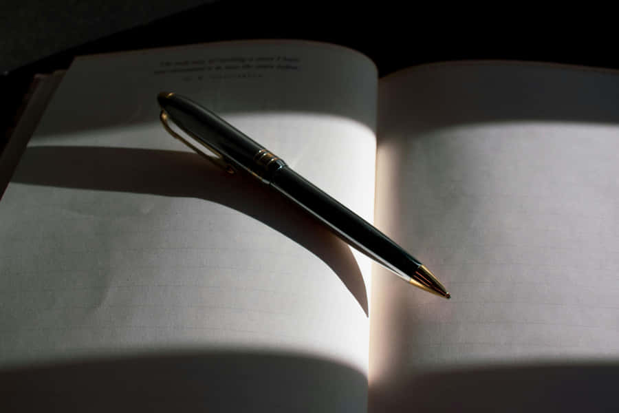 Penna su Libro Aperto alla Luce del Sole