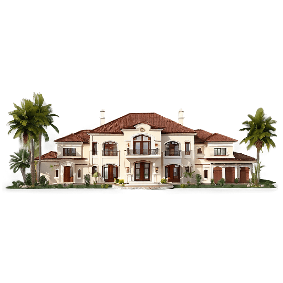 Luxury Mansion Exterior PNG rfj56