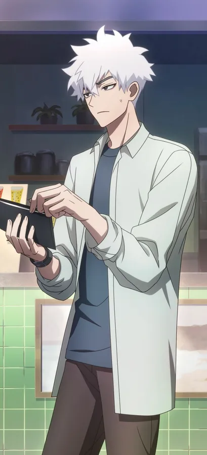 Anime Character Using Tablet