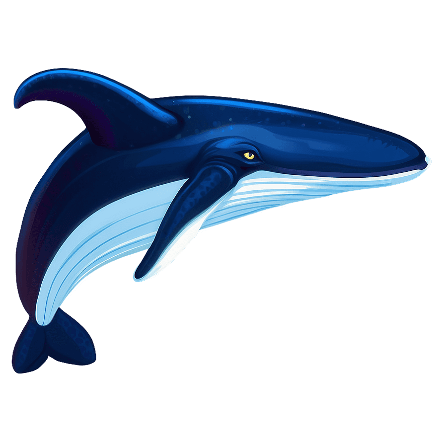Blue Whale in Ocean Scene PNG yru31