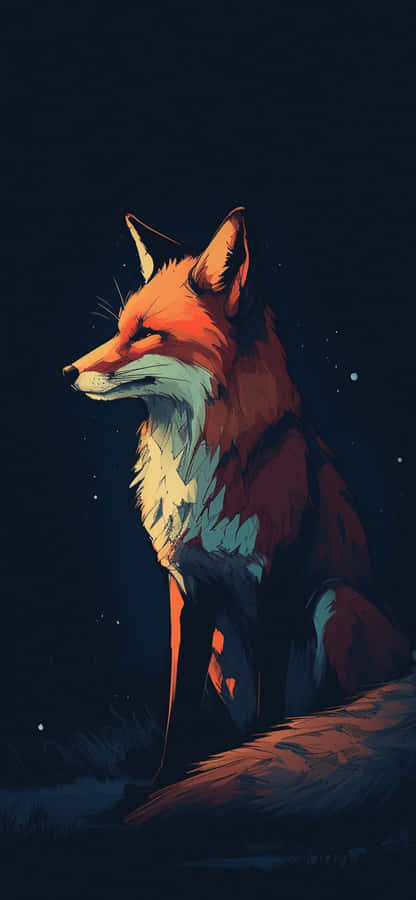 Mystische nächtliche Fuchs Kunst