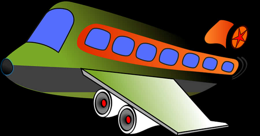Colorful Cartoon Airplane