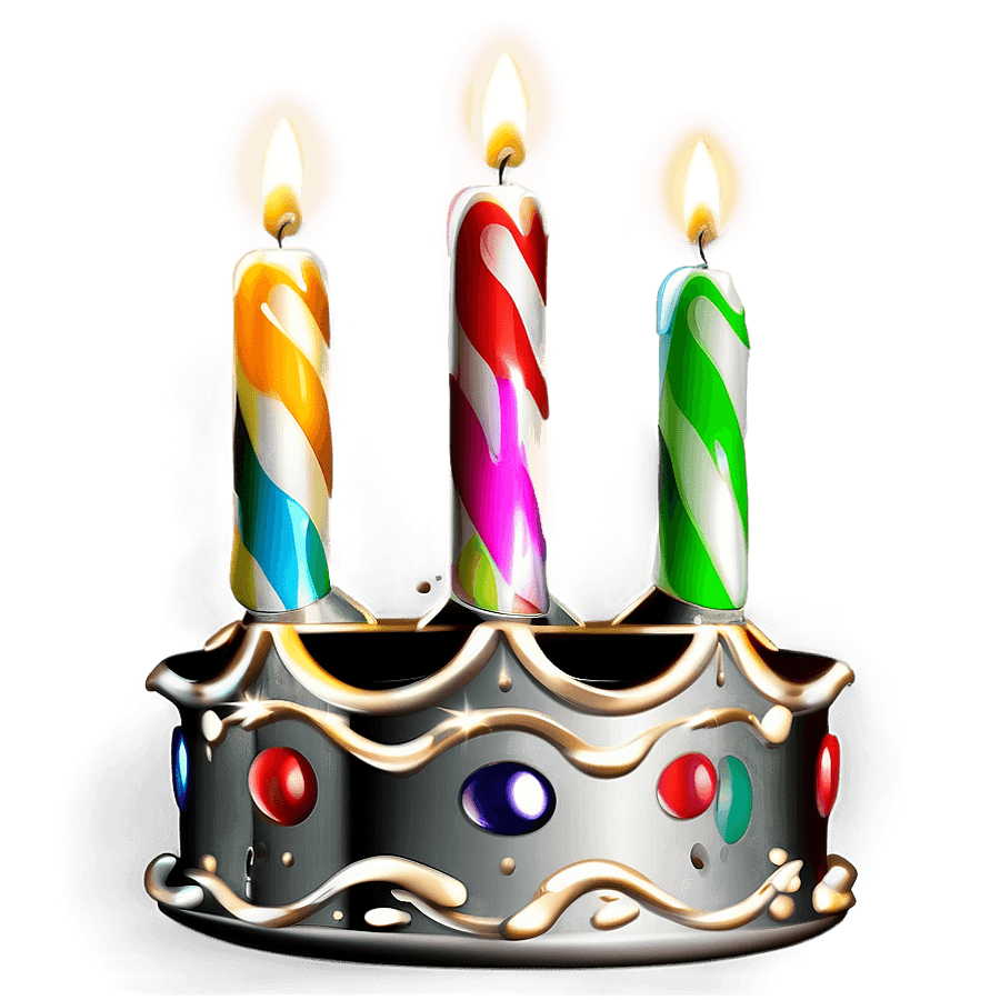 Birthday Candle with Holder PNG mja