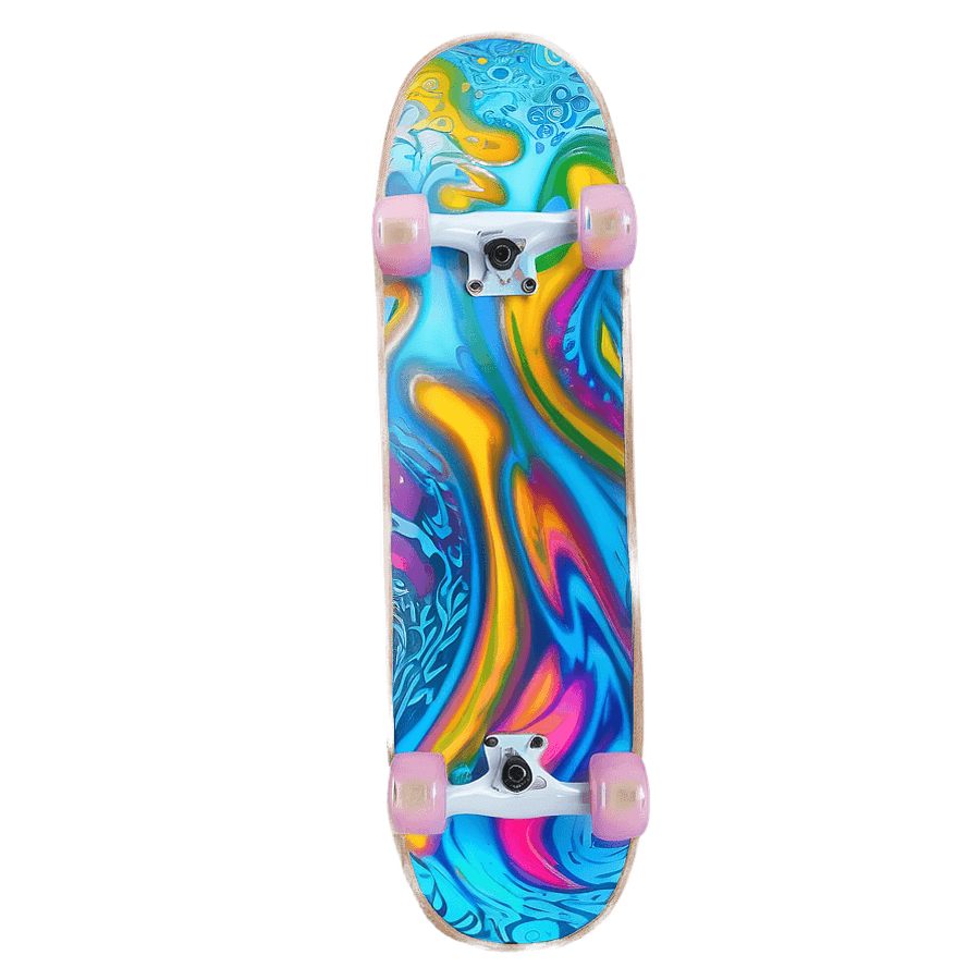 Holographic Skateboard Deck Sketch PNG 23