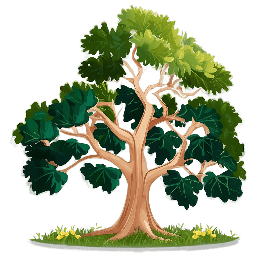 Summer Oak Tree Shade PNG 05242024