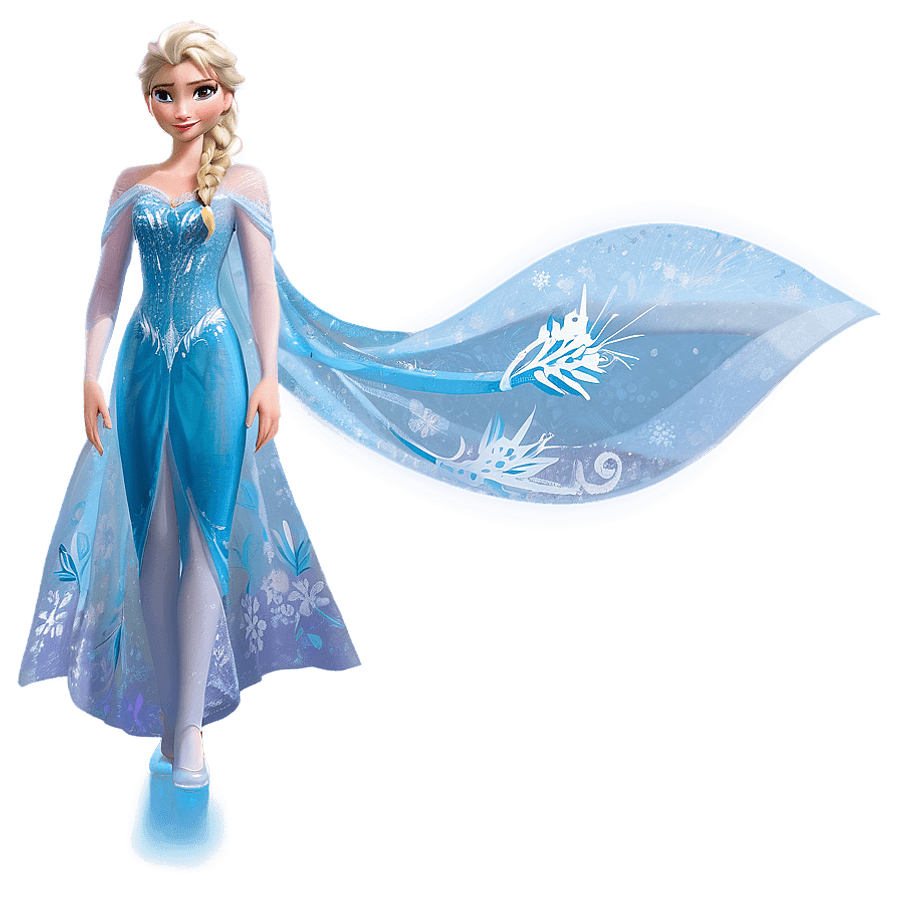 Elsa Frozen White Dress PNG pqa96