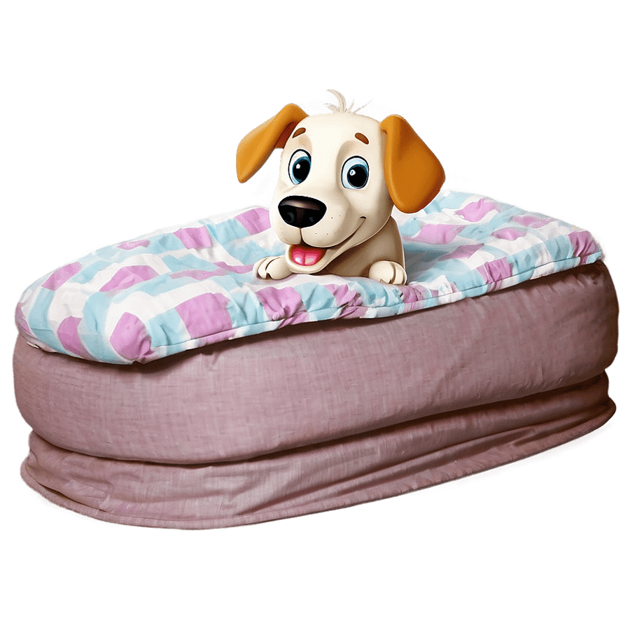 Cartoon Dog in Bed PNG wbn59