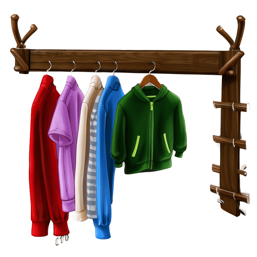 Wall Mounted Clothing Rack PNG 05262024