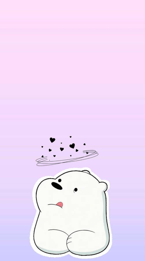 Download Ice Bear We Bare Bears Black Hearts Purple Aesthetic Wallpaper ...