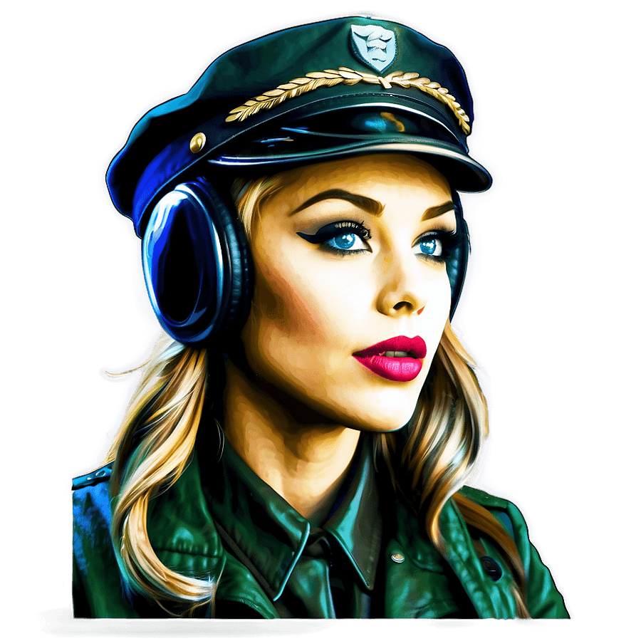 Pilot Hat in Pop Art Style PNG 06212024