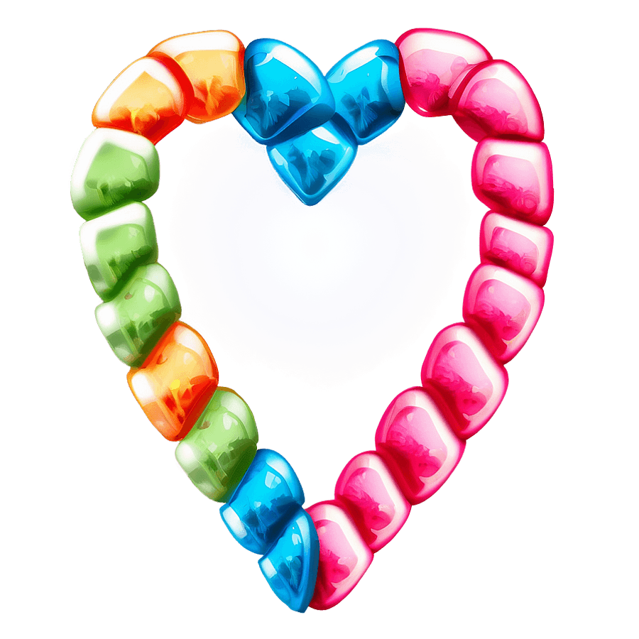 Candy Heart Outline Decoration PNG 05262024