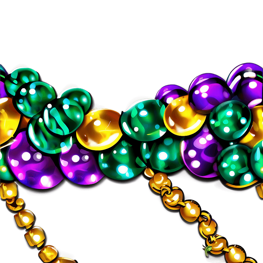Mardi Gras Beads Clipart PNG iyk84