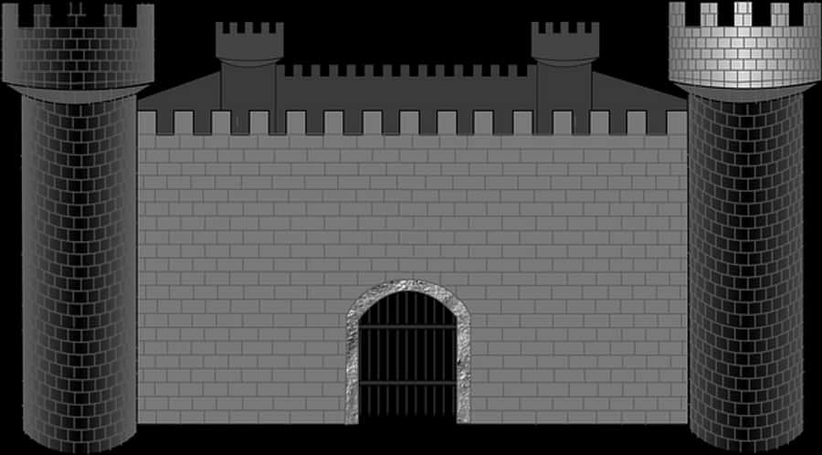 Medieval Castle Facade Illustration