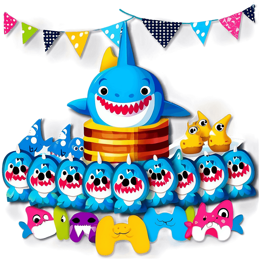 Mommy Shark Party Decoration PNG 56