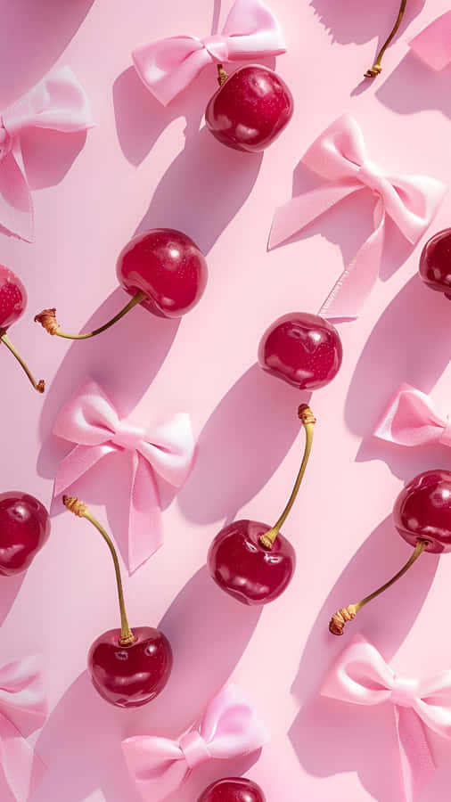 Körsbär Med Rosa Band