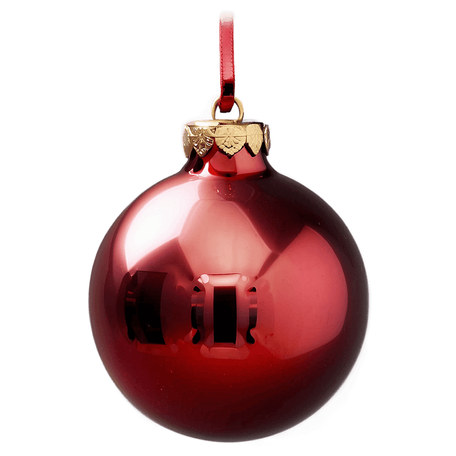Red Metallic Ornament PNG 80