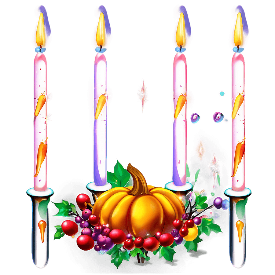 Sparkling Thanksgiving Candles PNG rpl68