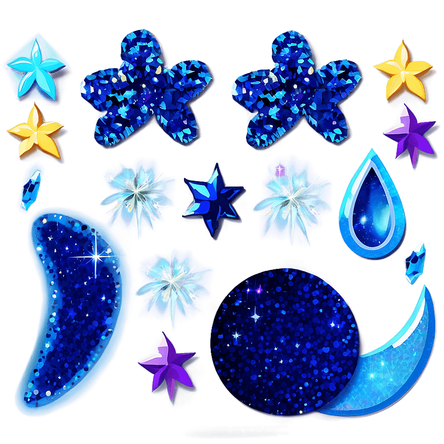Cosmic Blue Glitter PNG 50