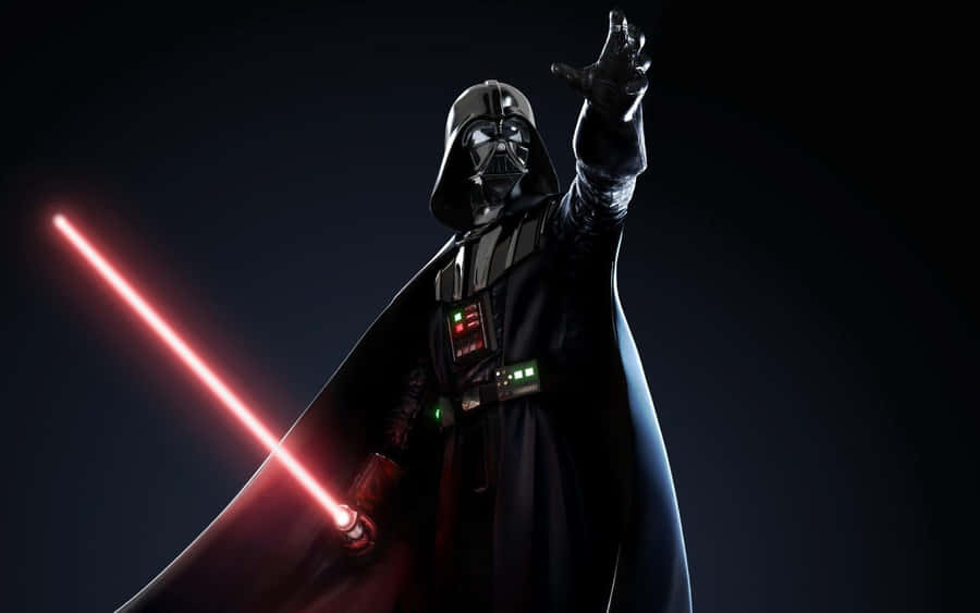 DarthVader em um fundo escuro com lightsabers