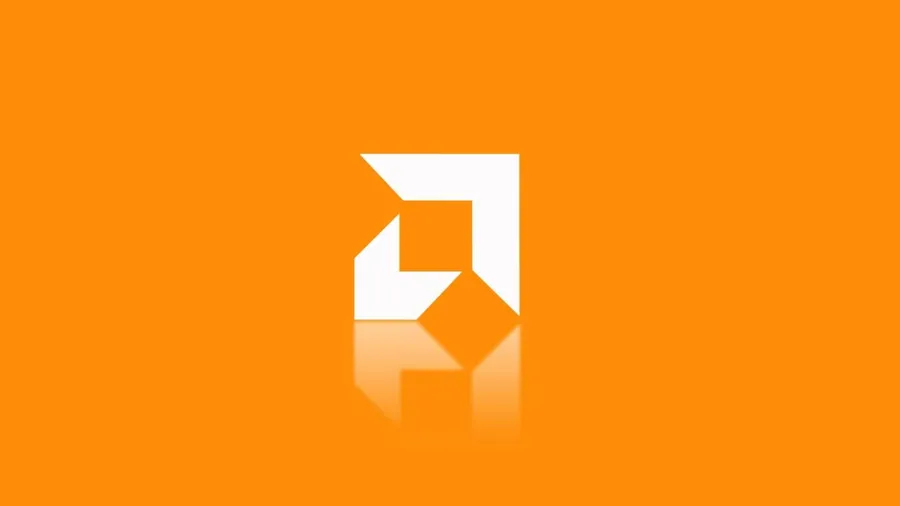 AMD logo orange background wallpaper